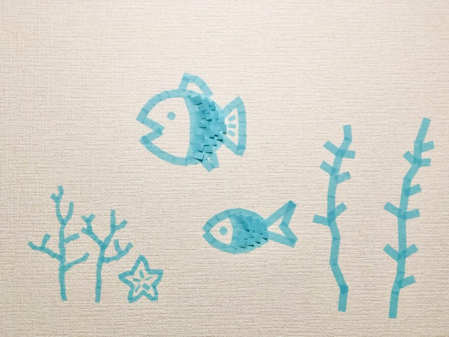 【#おうちで海活】壁を海にしよう！マスキングテープでお絵かき